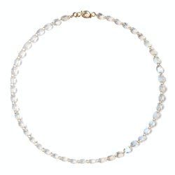 Rainbow Moonstone Lady Like Necklace 21"