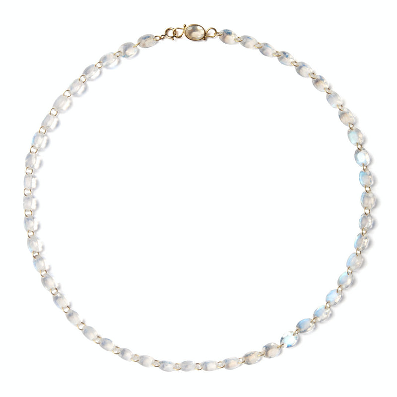 Rainbow Moonstone Lady Like Necklace 21"