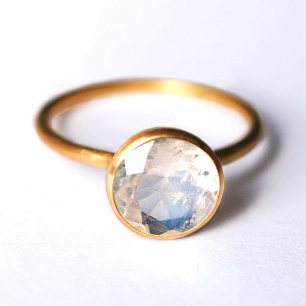 Rainbow Moonstone Miniature Princess Ring