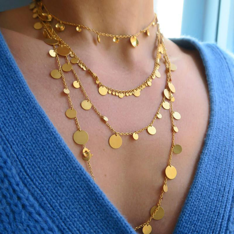 Necklace-sequin-sautoir-elegant-layering-22k-yellow-gold-classic-Marie-helene-de-Taillac