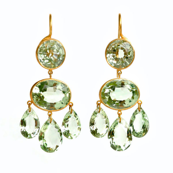 Green Quartz Gabrielle D'Estrées Earrings